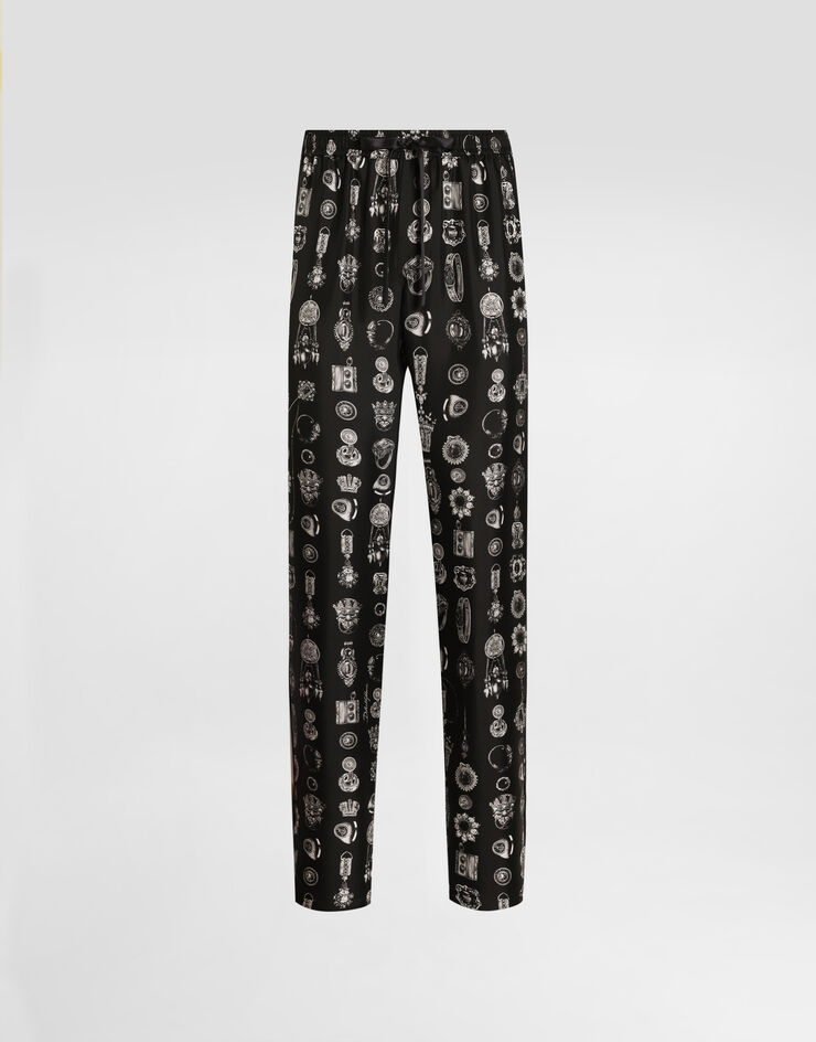 Dolce & Gabbana 珠宝印花斜纹长裤 版画 GVCRATIS1ZV