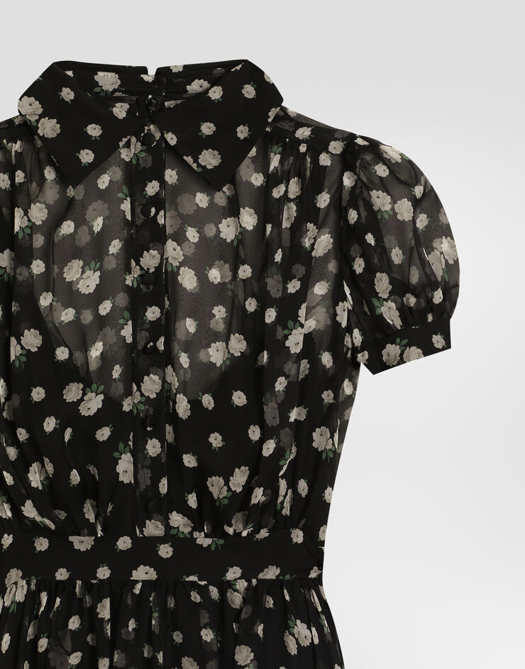 Dolce & Gabbana Small rose and polka dot-print chiffon dress Multicolor F665HTIS12Q