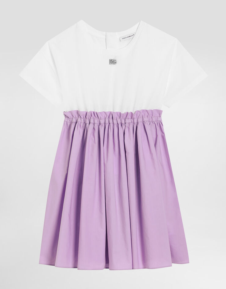 Dolce & Gabbana Poplin and jersey dress Multicolor L5JD8AG7O3U