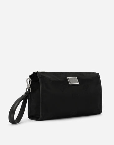 Dolce & Gabbana Nylon pouch with logo Black BP3233AG184