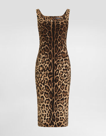Dolce & Gabbana Leopard-print charmeuse dress Print F6F4ZTGDCLX