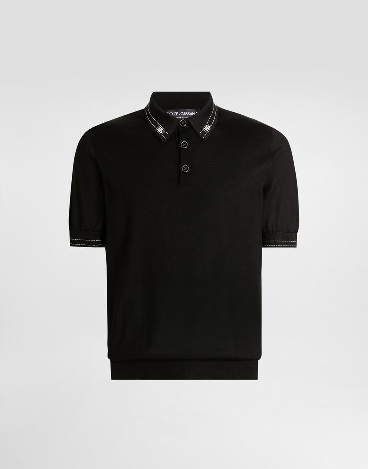 Dolce & Gabbana Silk polo shirt Dolce & Gabbana Silk polo shirt Black GXZ02TJBSOI