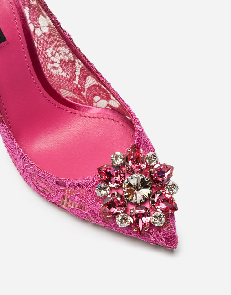 Dolce & Gabbana Zapatos escotados de encaje Taormina con cristales Fucsia CD0101AL198