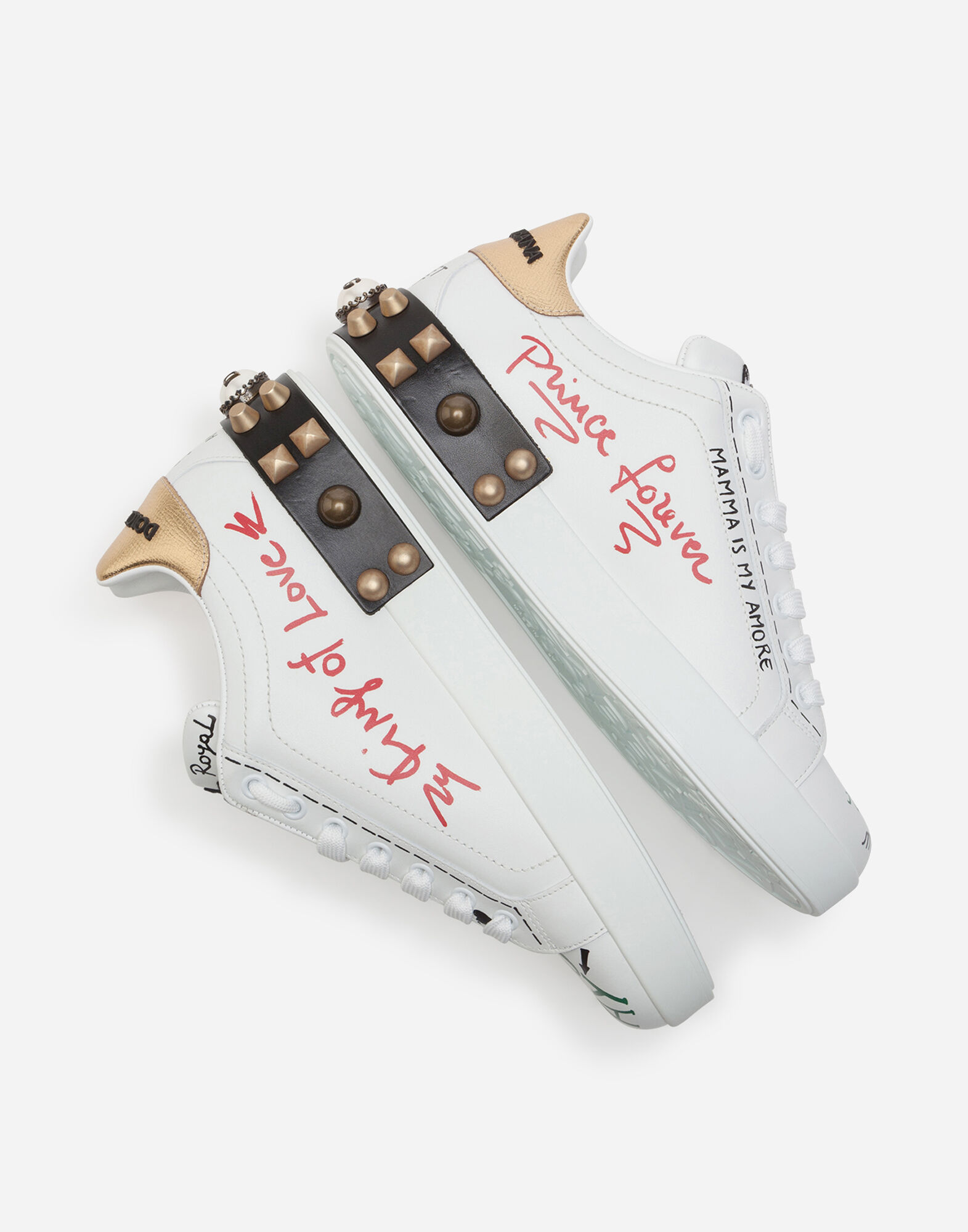 マルチカラーのメンズ SNEAKERS IN LEATHER WITH APPLICATION