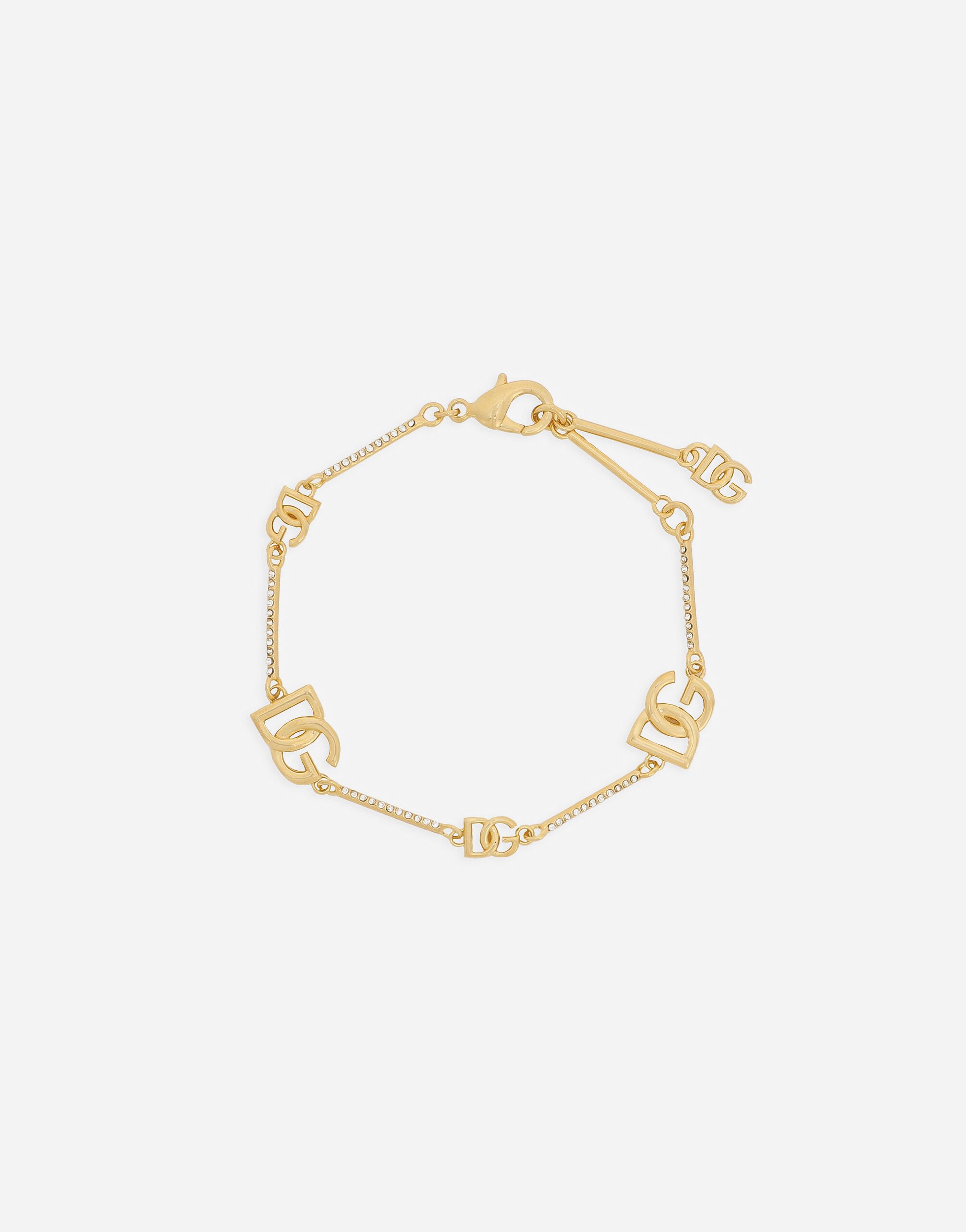 Dolce & Gabbana Bracelet with DG logo and rhinestones Gold WEQ6M5W1111