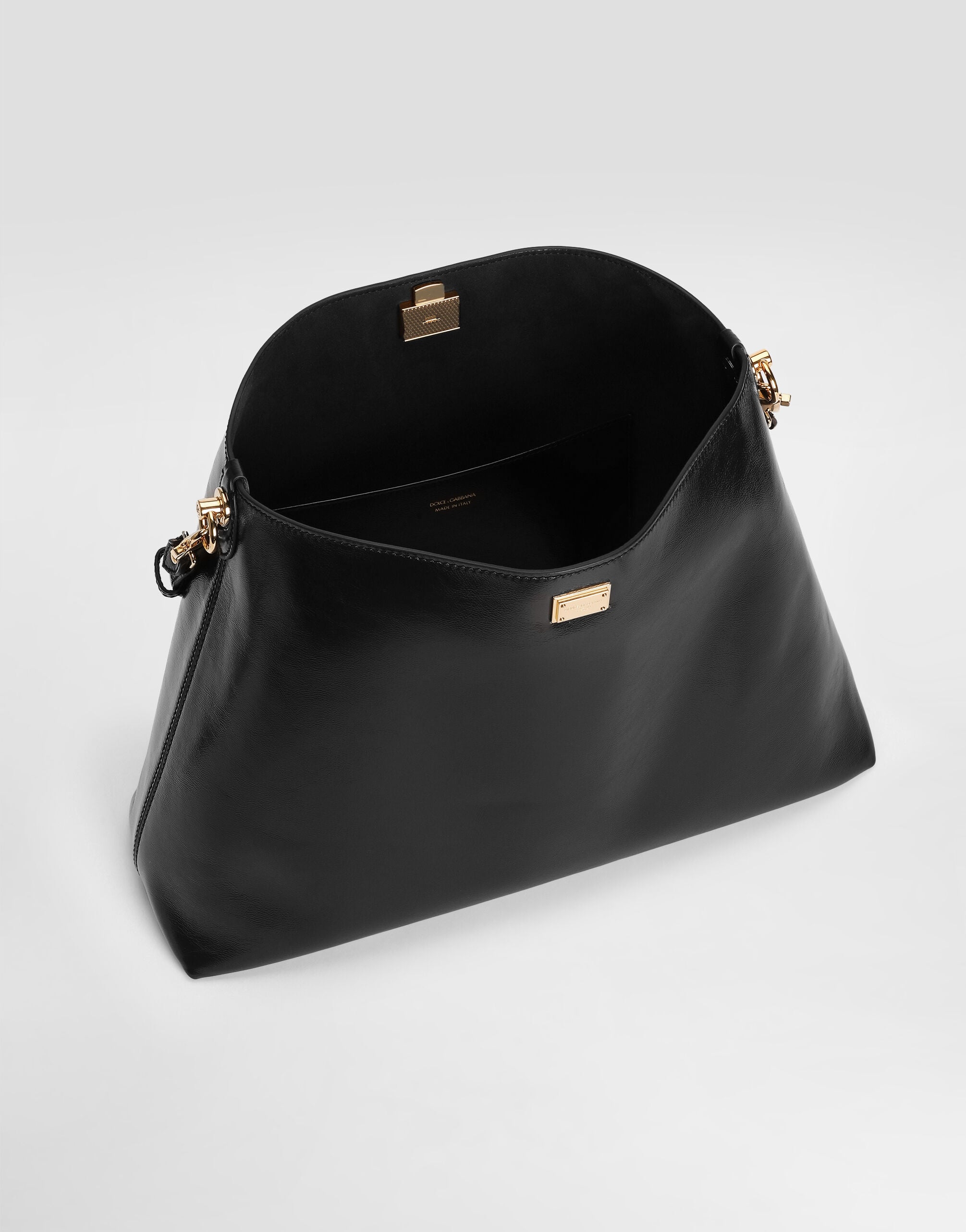 Large Vittoria calfskin shoulder bag in Black for Women