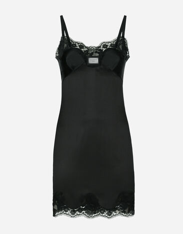Dolce & Gabbana Dolce&Gabbana 标牌短款吊带连衣裙 黑 VG6186VN187
