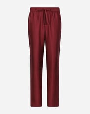 Dolce & Gabbana Silk jogging pants with DG embroidered patch Black G5JG4TFU5U8