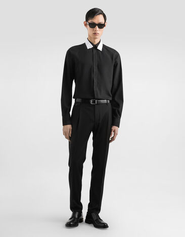 Dolce & Gabbana Supima cotton martini shirt Black G5NQ0ZFU5T9