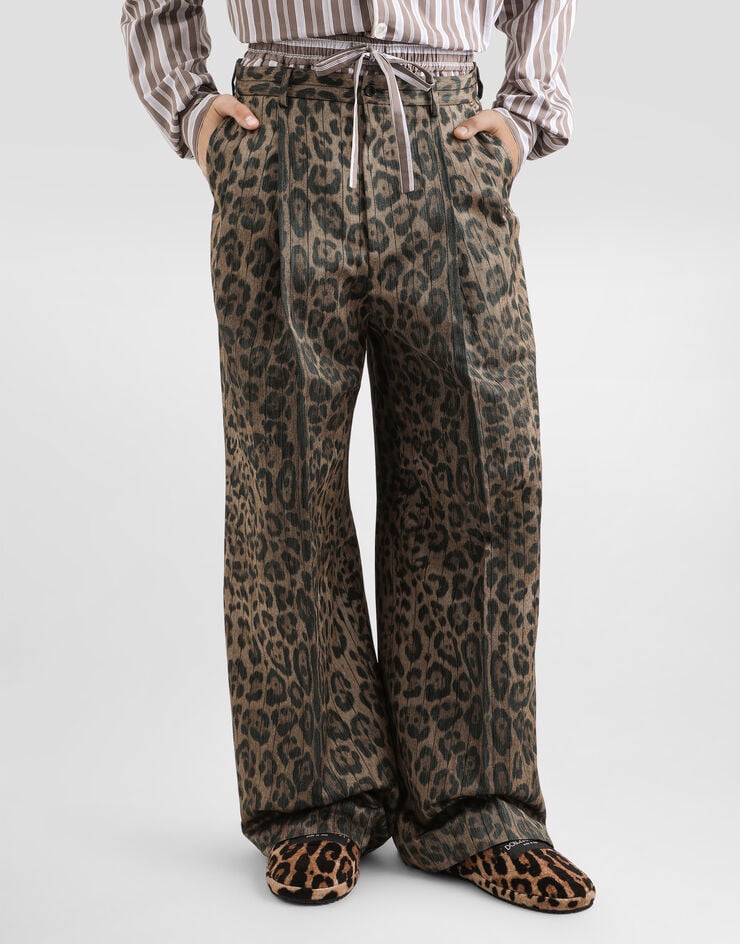 Dolce & Gabbana Leopard-print jacquard trousers Print GP20WTFRMEC
