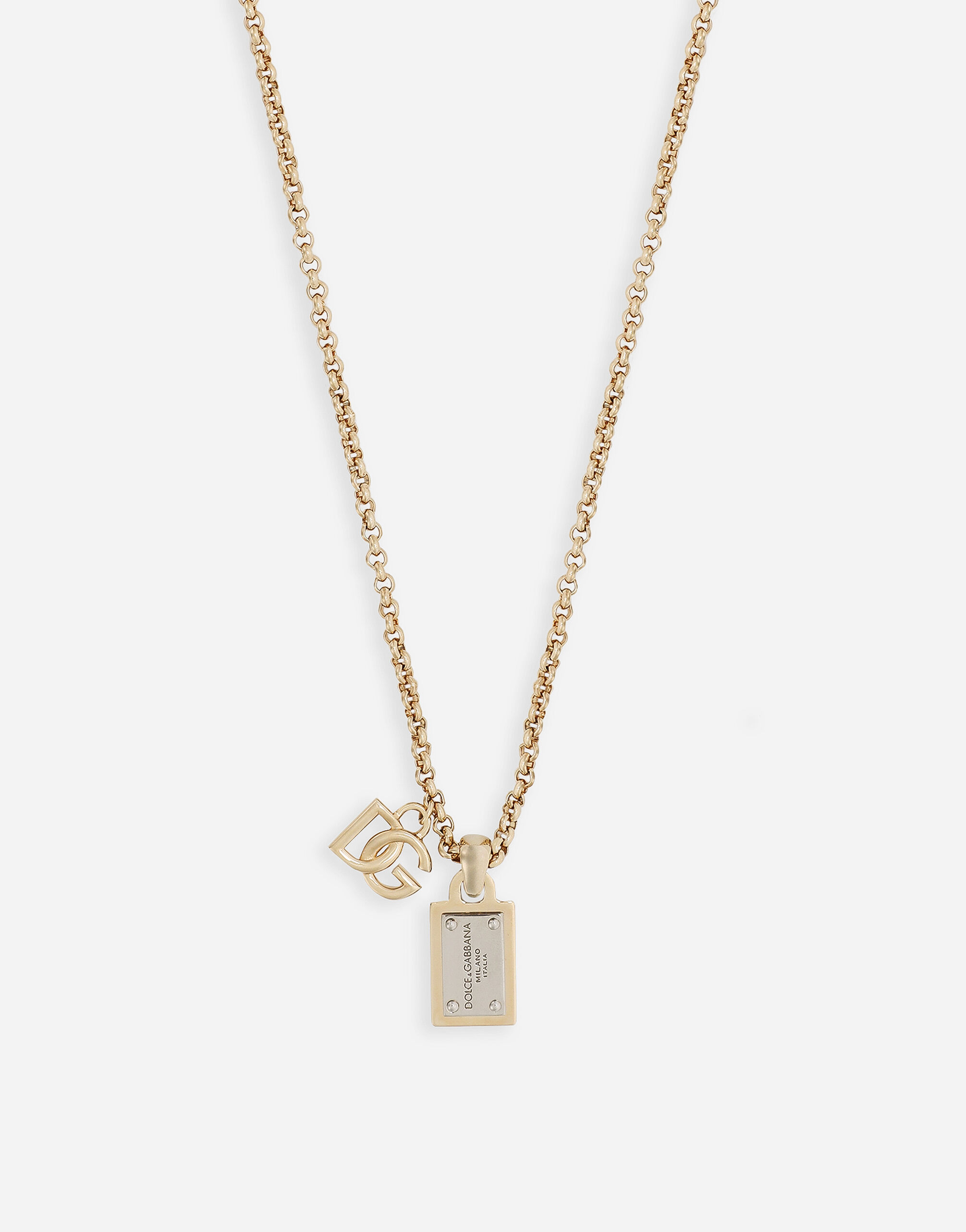 Link necklace with DG logo and tag in Gold for | Dolce&Gabbana® US