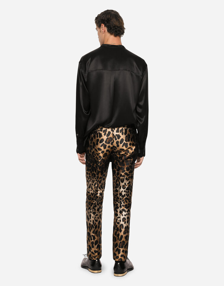 Dolce & Gabbana Jacquard pants with leopard design Animal Print GY7BMTHJMIE