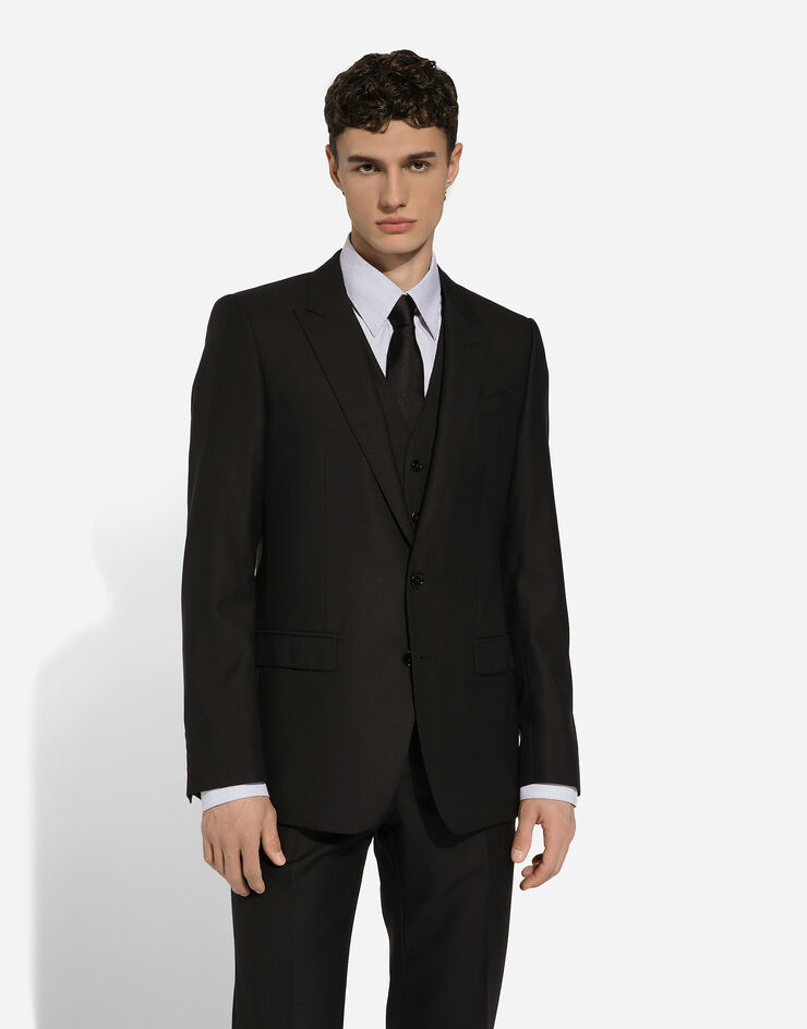 Wool and silk Martini-fit suit in Black for | Dolce&Gabbana® US