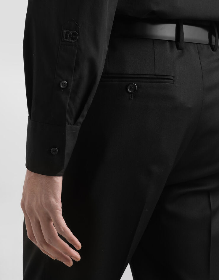 Dolce & Gabbana Camisa Martini de algodón Supima Negro G5NQ0ZFU5T9