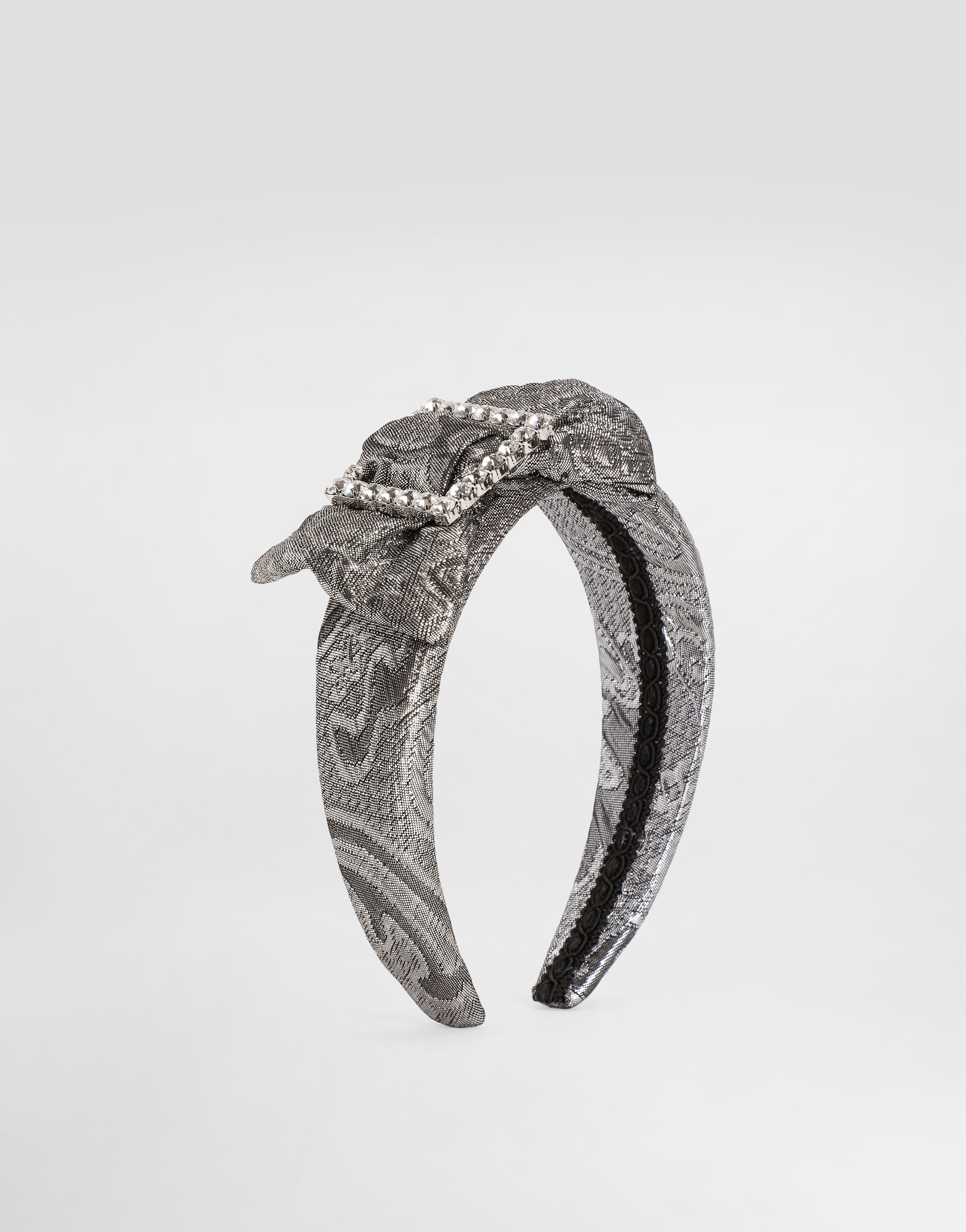 DOLCE & GABBANA ブラックヘッドバンド ラメ ジャカード ヘッドバンド