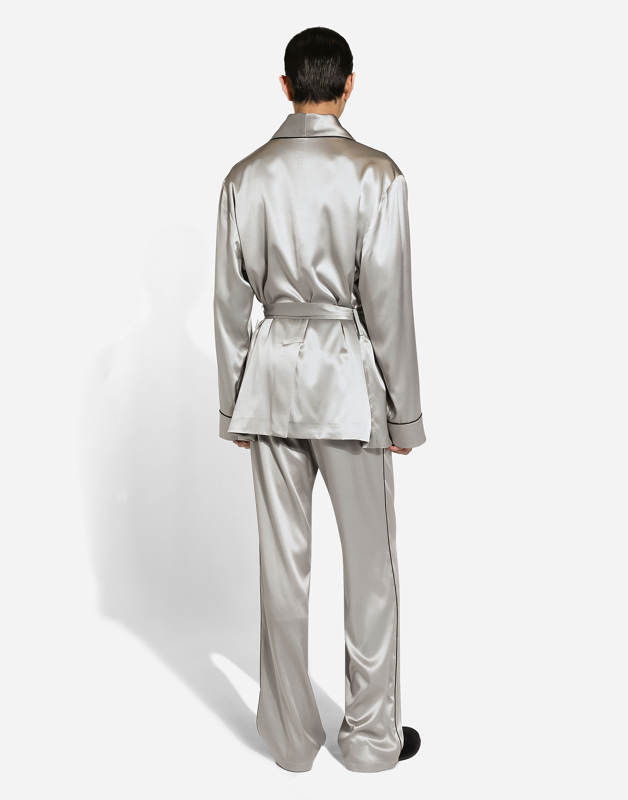 Pantalone in seta in Grigio da Uomo Dolce Gabbana