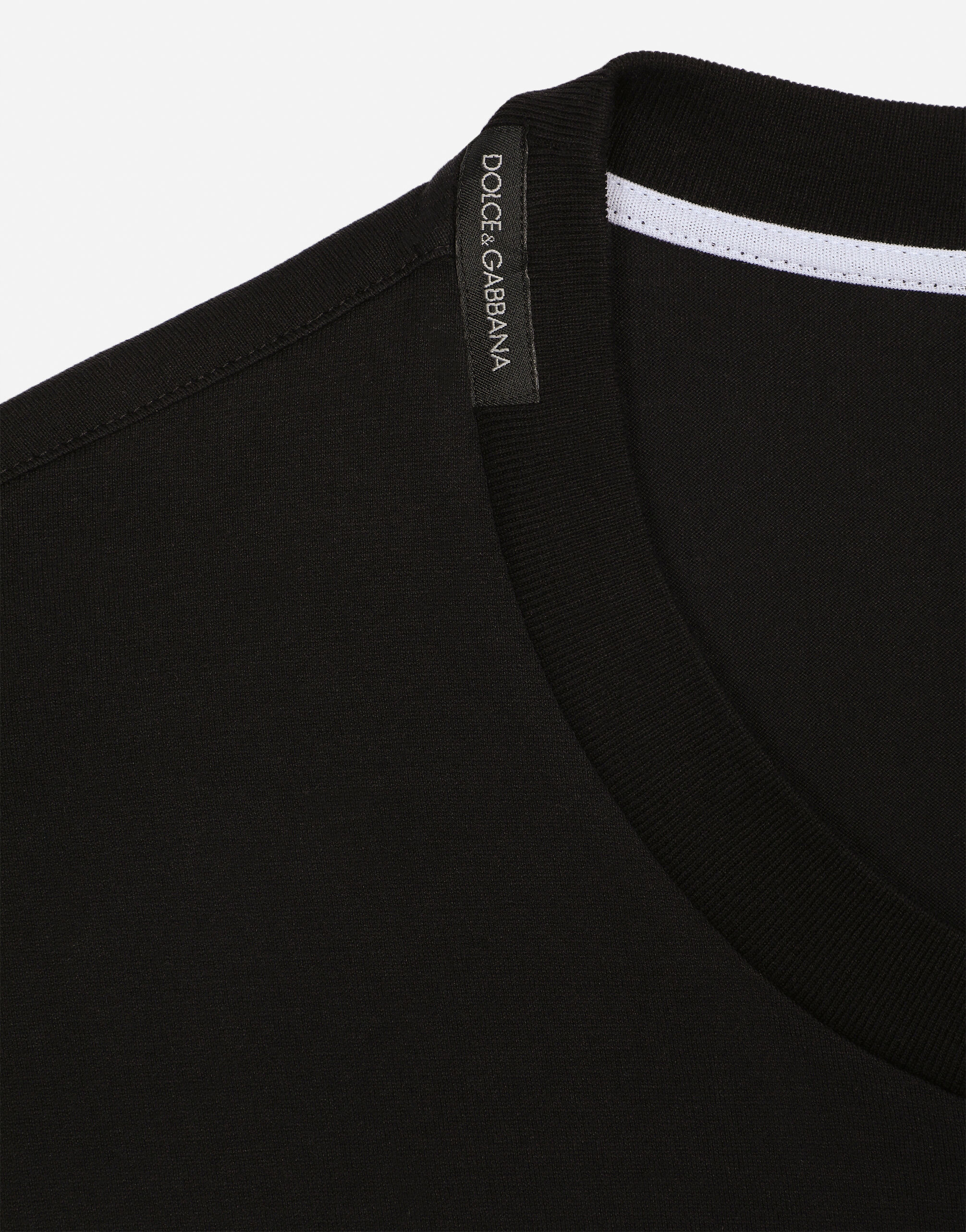 Cotton T-shirt with DG logo print in Black for | Dolce&Gabbana® US