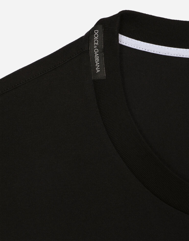 Dolce & Gabbana Camiseta de algodón con estampado logotipo DG Negro G8OA3TFU7EQ