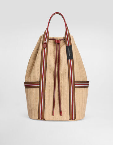 Dolce & Gabbana Essenza backpack in raffia Multicolor BM2707A0859
