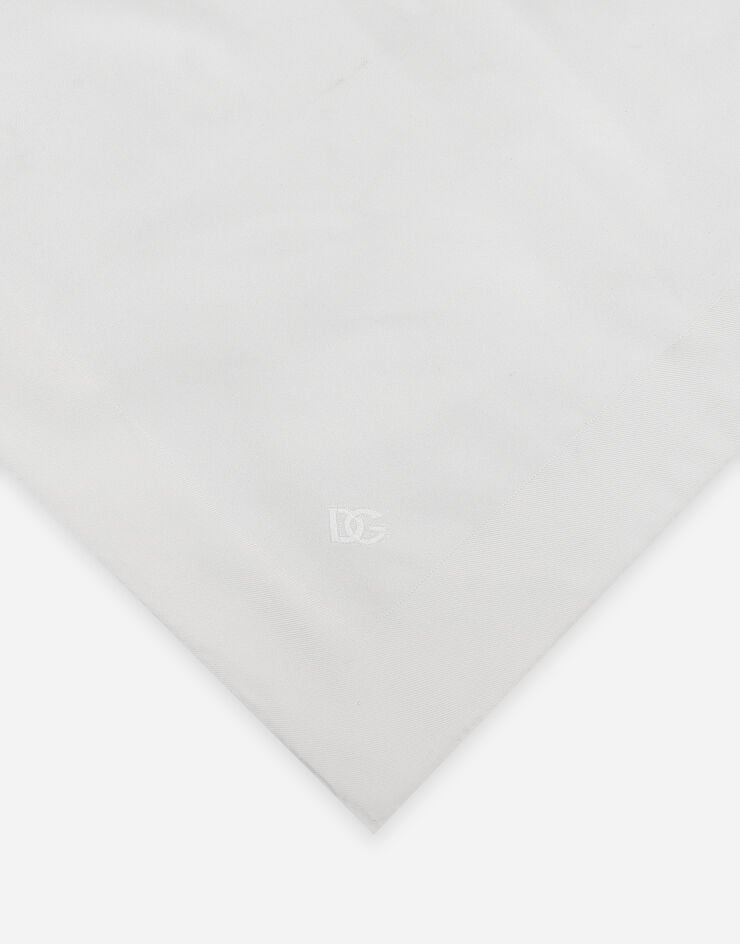 Dolce&Gabbana Silk pocket square with DG logo embroidery White GR412EG0UBV