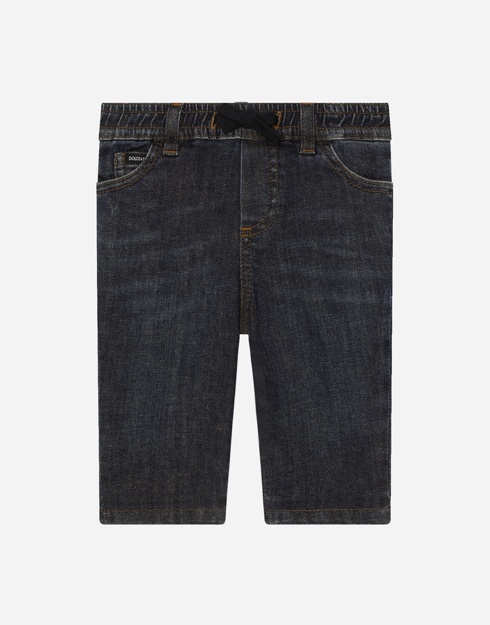 Dolce & Gabbana Jeans aus blauem Stretchdenim Drucken L23Q24G7K6S