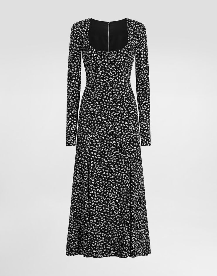 Dolce & Gabbana Leaf-print charmeuse dress Dolce & Gabbana Leaf-print charmeuse dress Multicolor F632XTFSAGK