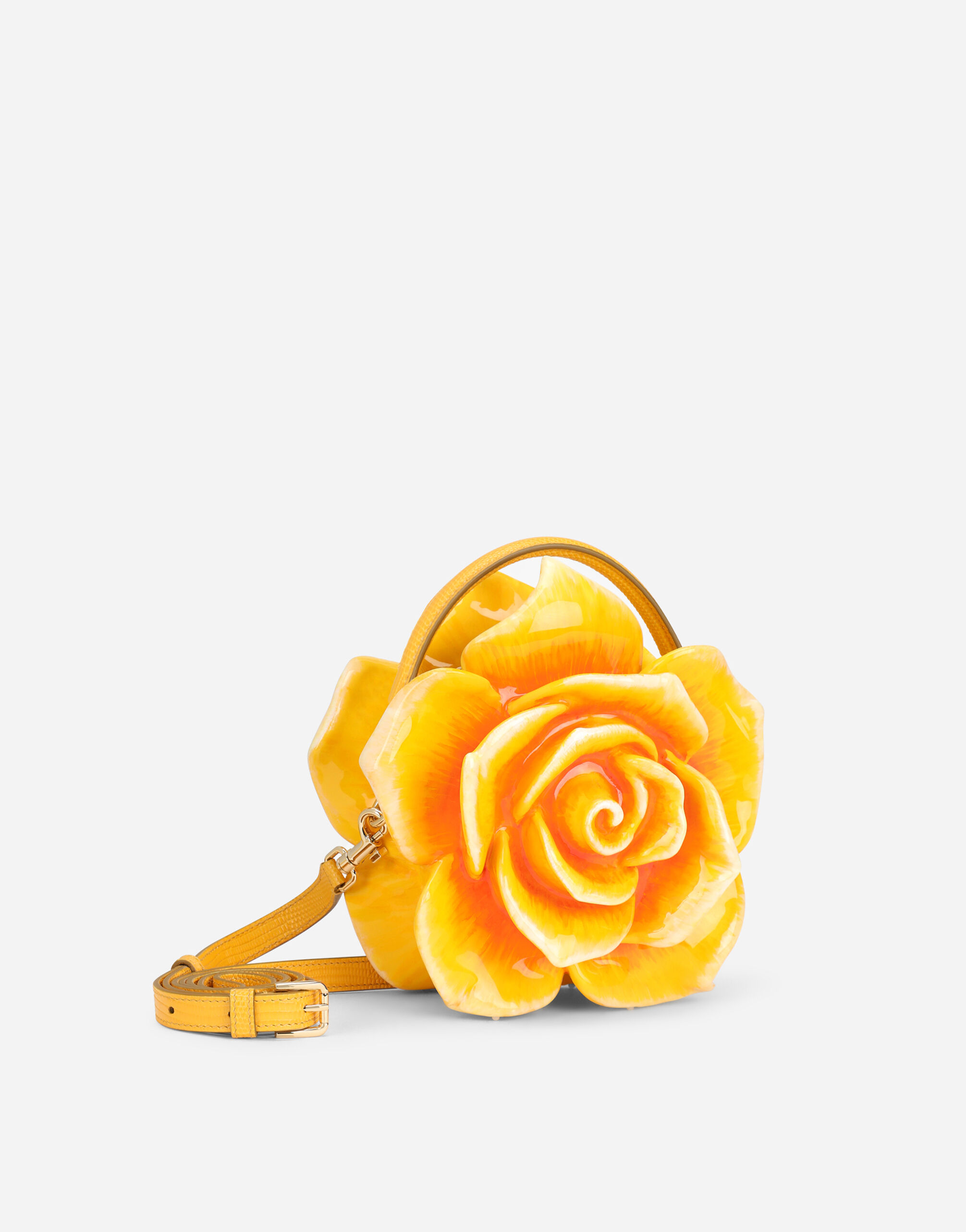 Rose Dolce Box bag in painted resin in Yellow for Women Dolce Gabbana US