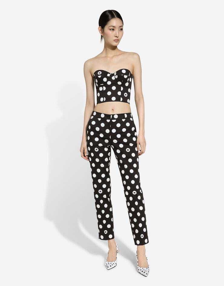 Dolce & Gabbana Pantalón de algodón con estampado de lunares Imprima FTC5VTFSFNQ
