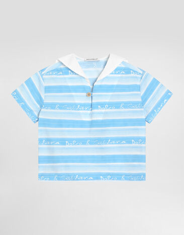 Dolce & Gabbana Striped-print poplin shirt White L1JTIEG7N8T