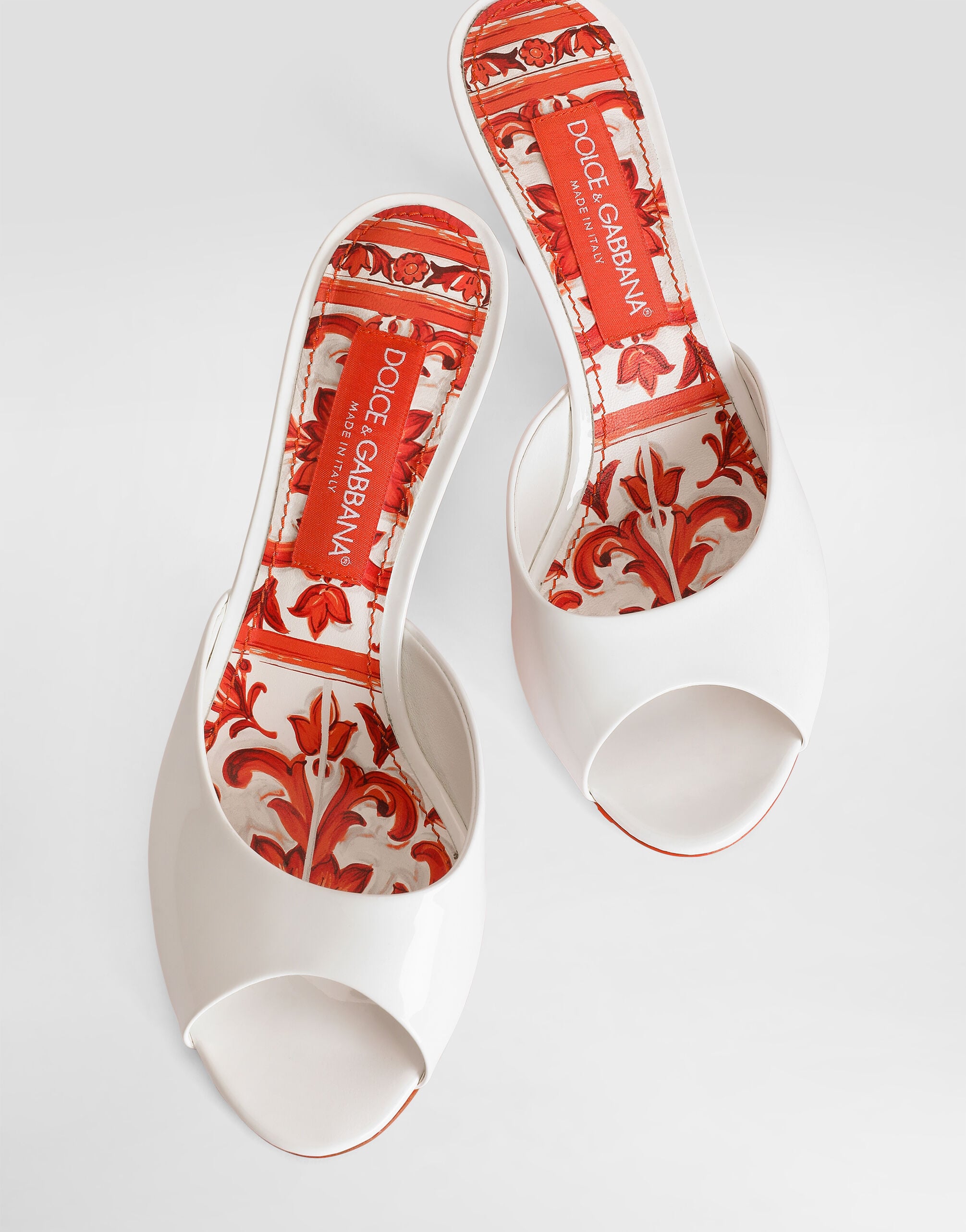 Mules in patent leather in White for Women | Dolce&Gabbana® US