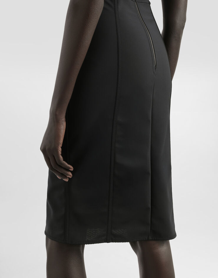 Dolce & Gabbana Corset-style midi dress in powernet and lace Black F63G9TG9798