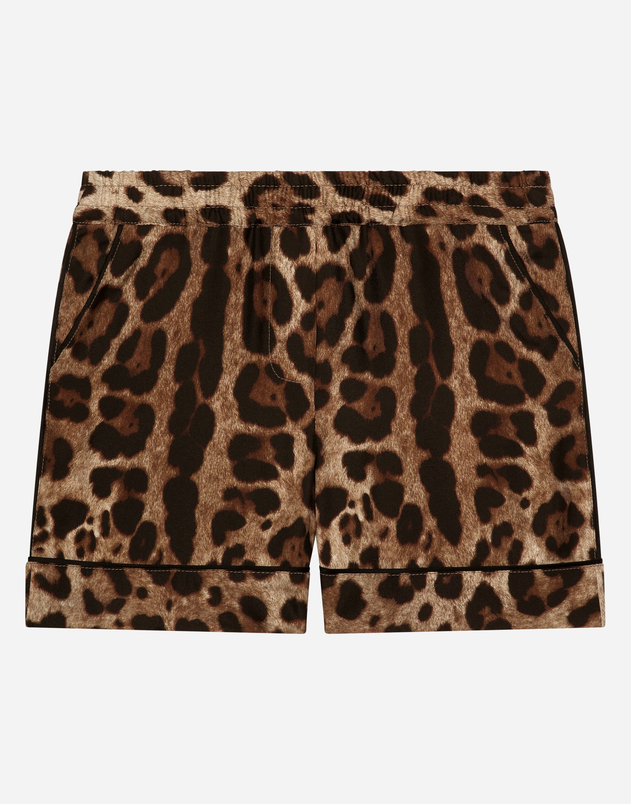 Dolce&Gabbana Leopard-print twill shorts Black L5JPC3G7KN8