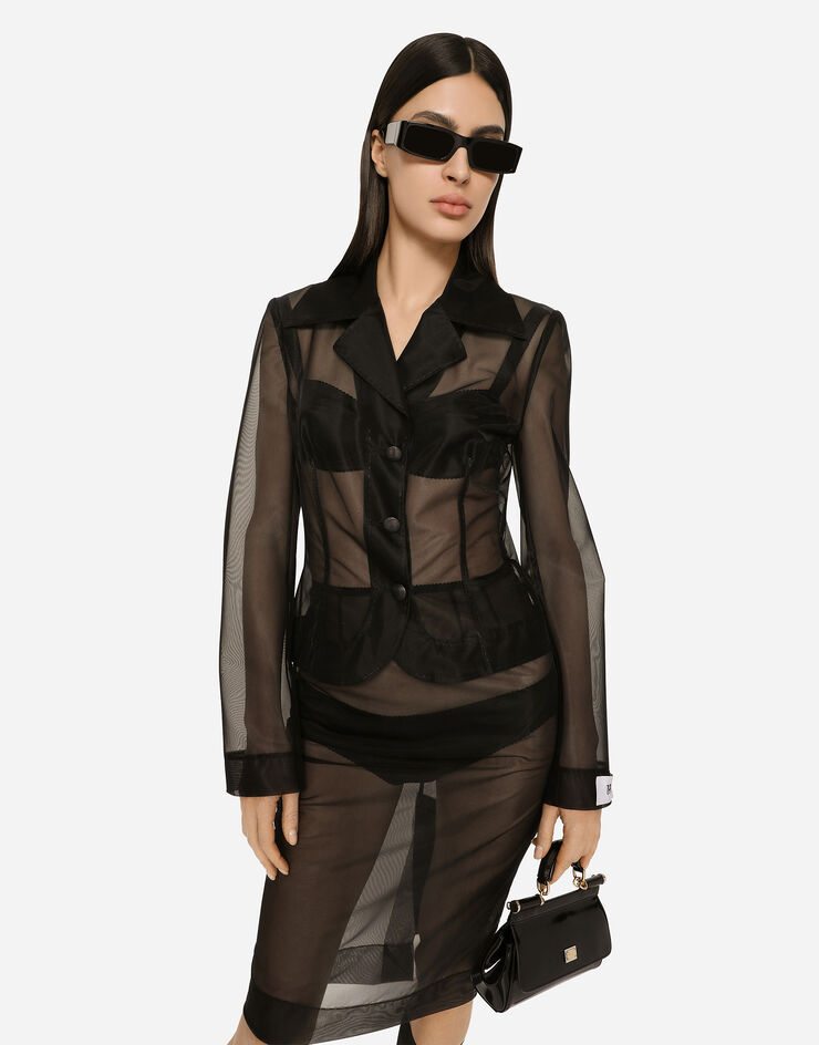 Dolce&Gabbana Single-breasted marquisette Dolce jacket Black F26R2TOUADW