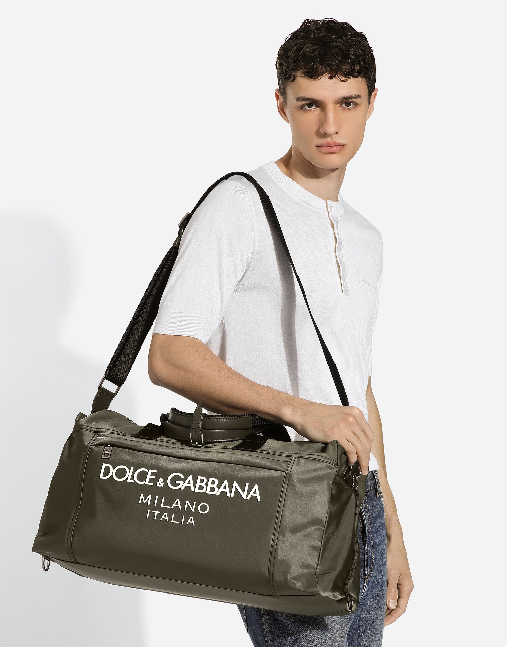 Nylon holdall in Green for Men Dolce Gabbana US