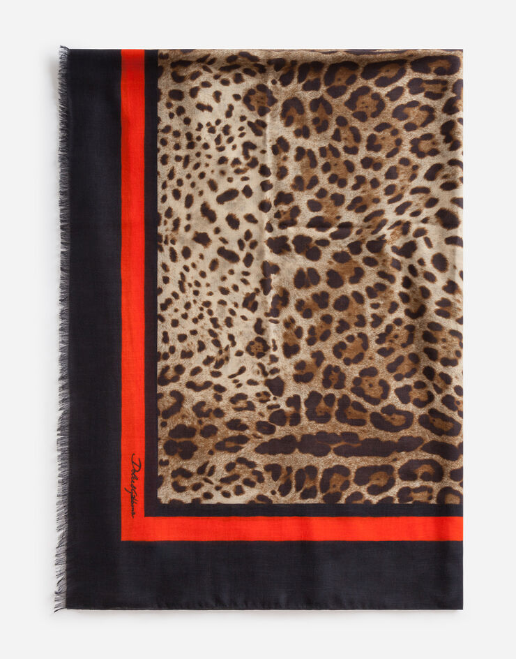 Dolce & Gabbana Leopard-print cashmere and modal scarf (135 x 200) Multicolor FS184AGDR15