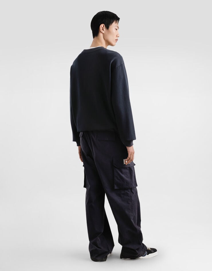 Dolce & Gabbana Sweatshirt with embroidery Blue G9AHSZG7PGB