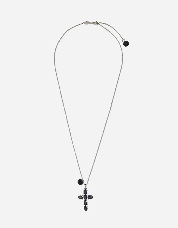 Dolce & Gabbana Édition limitée - pendentifs en croix avec rose sur chaîne en or blanc Or Blanc WADC2GWSBWH