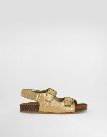 Dolce & Gabbana Crocodile-print calfskin sandals with DG logo Multicolor D11285A4801