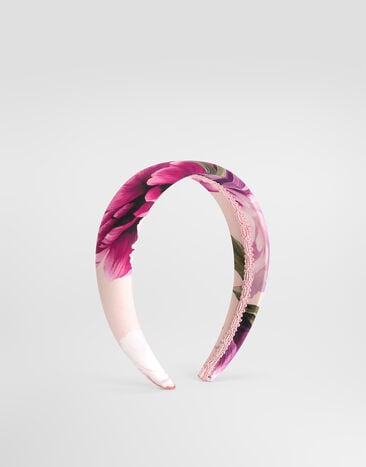Dolce & Gabbana Peony-print poplin headband Multicolor LB3L54G7QZX