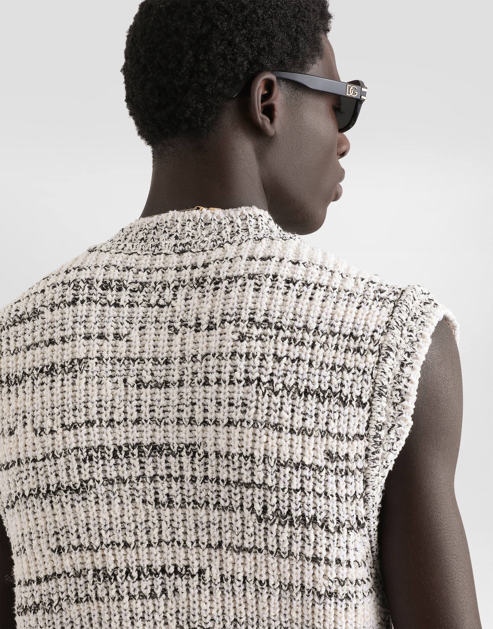 Intarsia pullover vest in Multicolor for Men | Dolce&Gabbana®
