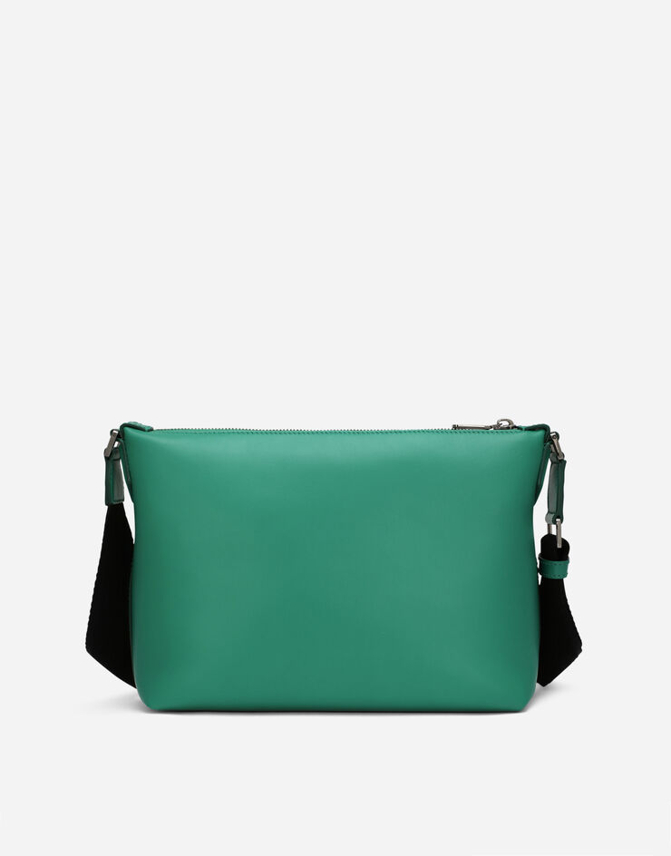 Dolce & Gabbana Calfskin crossbody bag with raised logo Green BM2265AG218