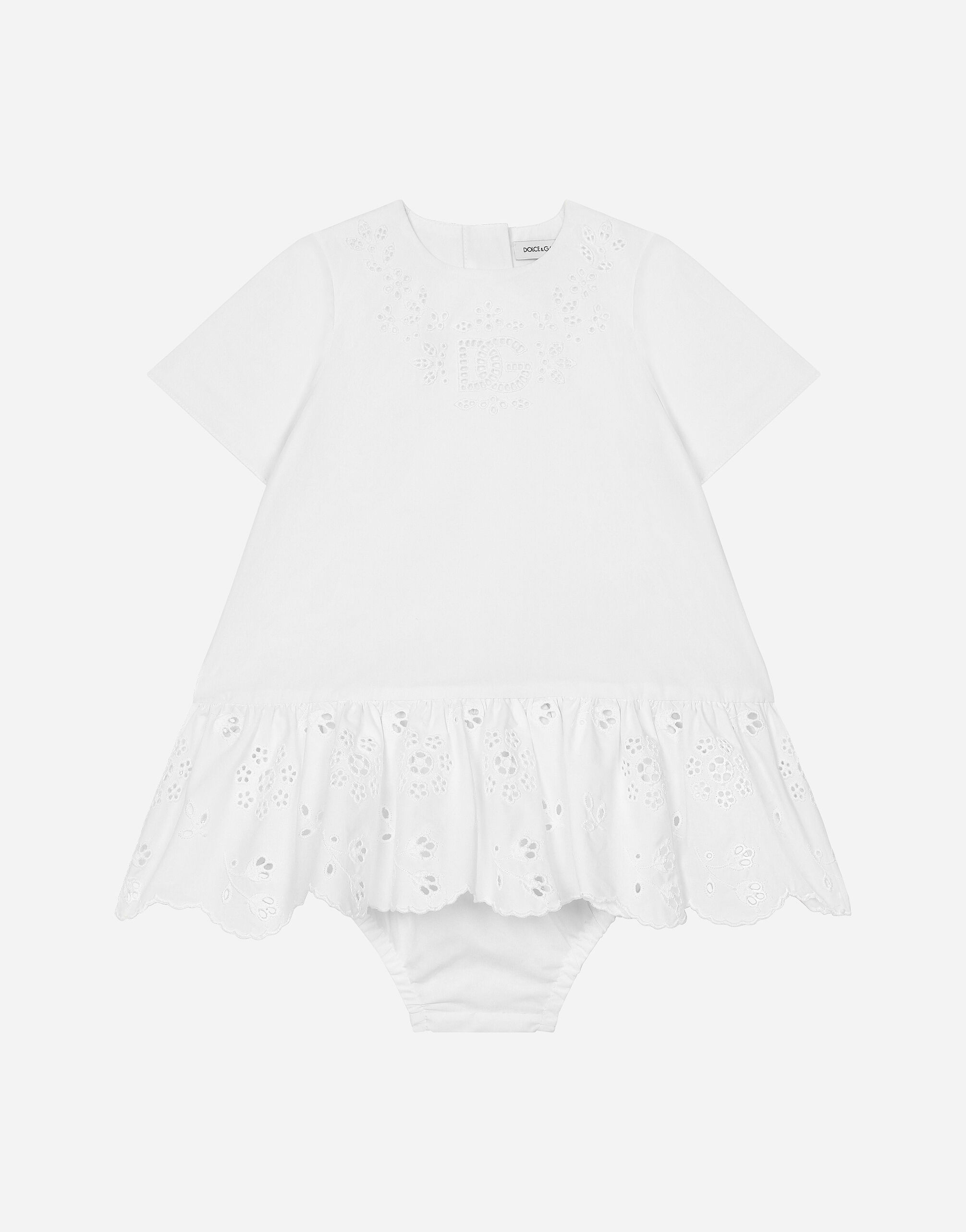 Whiteのガールズ DGロゴ ポプリン ドレス | Dolce&Gabbana®