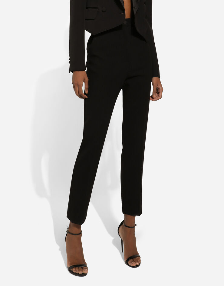 Dolce & Gabbana Pantalones talle alto de lana Negro FTAM2TFUBGB