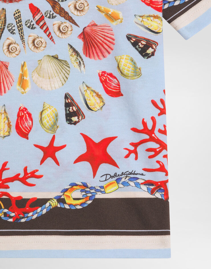 Dolce & Gabbana Shell-print short-sleeved t-shirt Multicolor L4JTHVII7H8