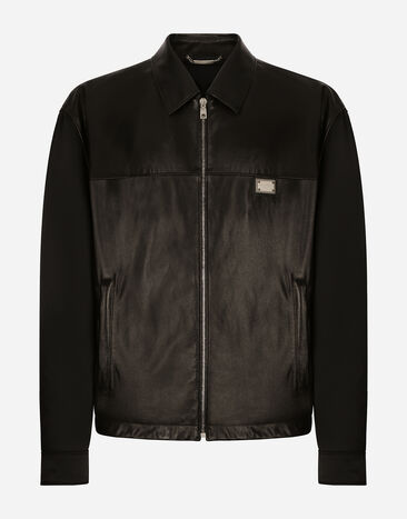 Dolce & Gabbana Fabric and leather jacket Black GY6UETGH311