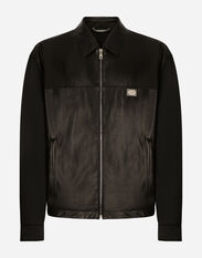 Dolce & Gabbana Fabric and leather jacket Blue GP04KDG8KF1