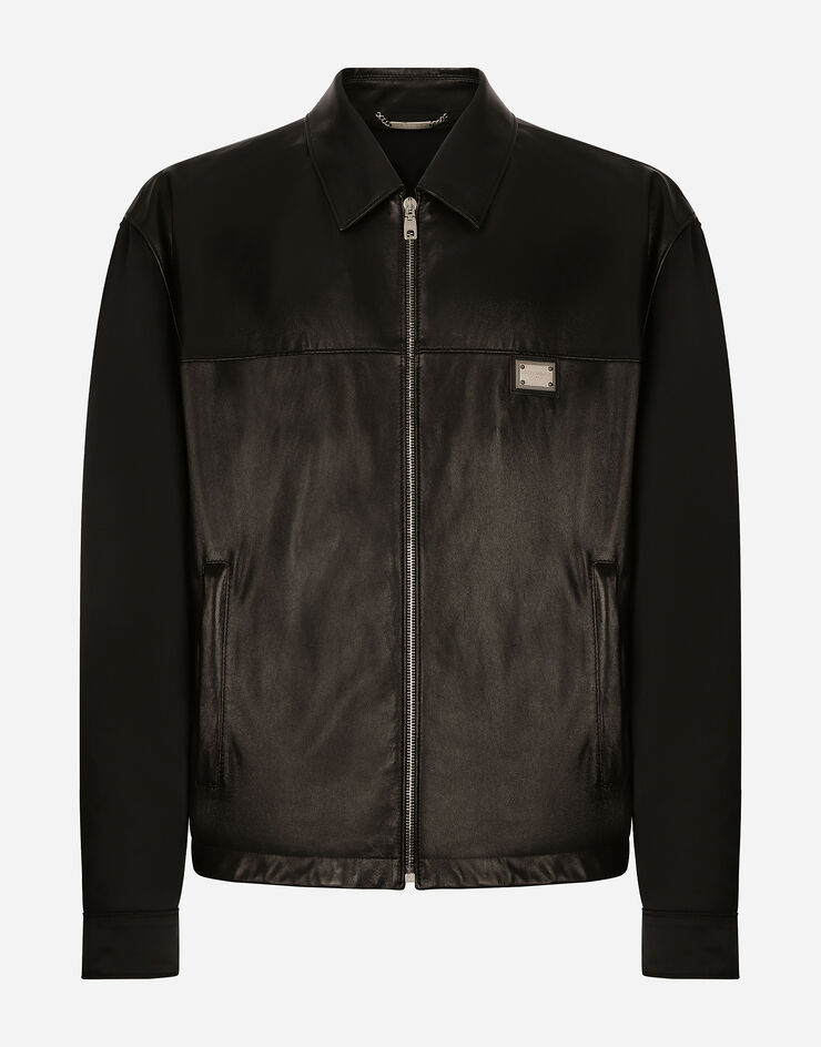 Dolce & Gabbana Fabric and leather jacket Black G9AUILHULUI
