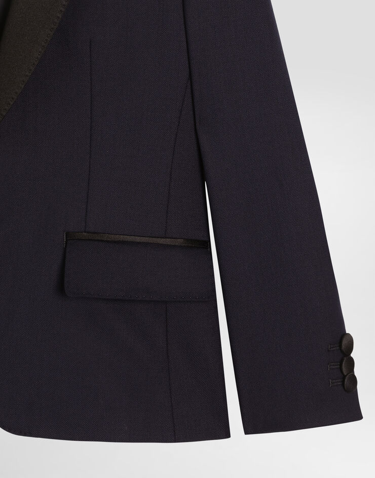 Dolce & Gabbana Single-breasted jacket in bi-stretch twill Blue L41J89G7PQI