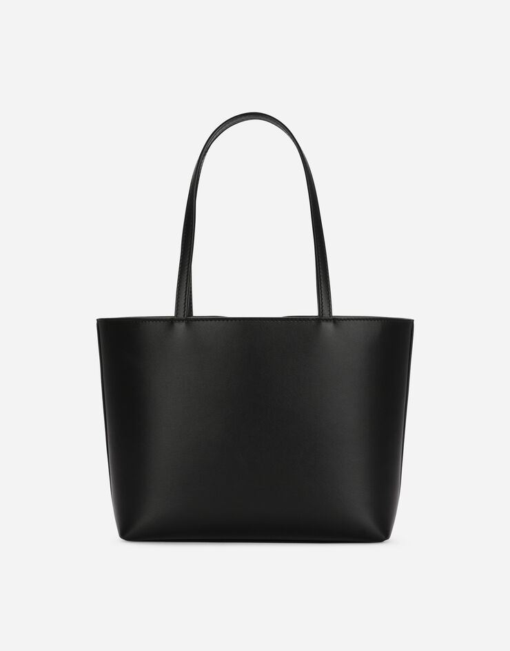 Dolce & Gabbana Bolso shopper DG Logo Bag pequeño en piel de becerro Negro BB7337AW576