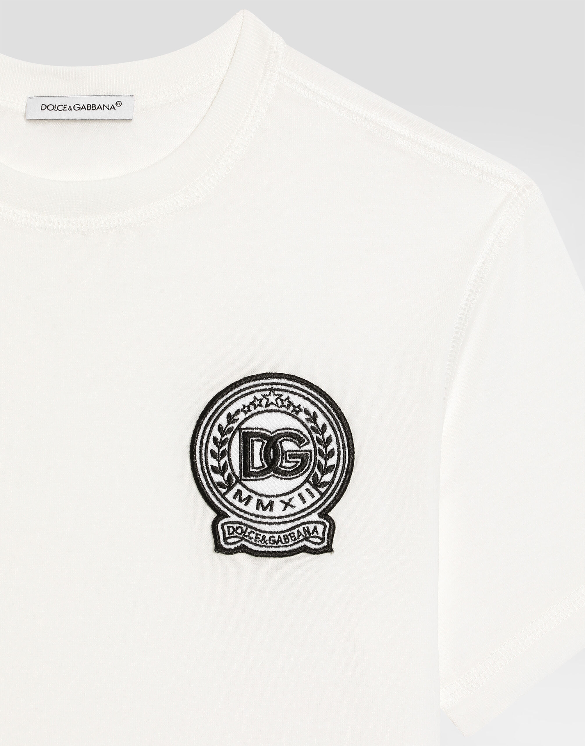 Jersey T-shirt with DG logo in White for Boys | Dolce&Gabbana® US